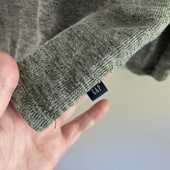 Gap Mens Sz S Heather Green Long Sleeve 4-Button Collared Henley Sweater - Picture 4 of 10
